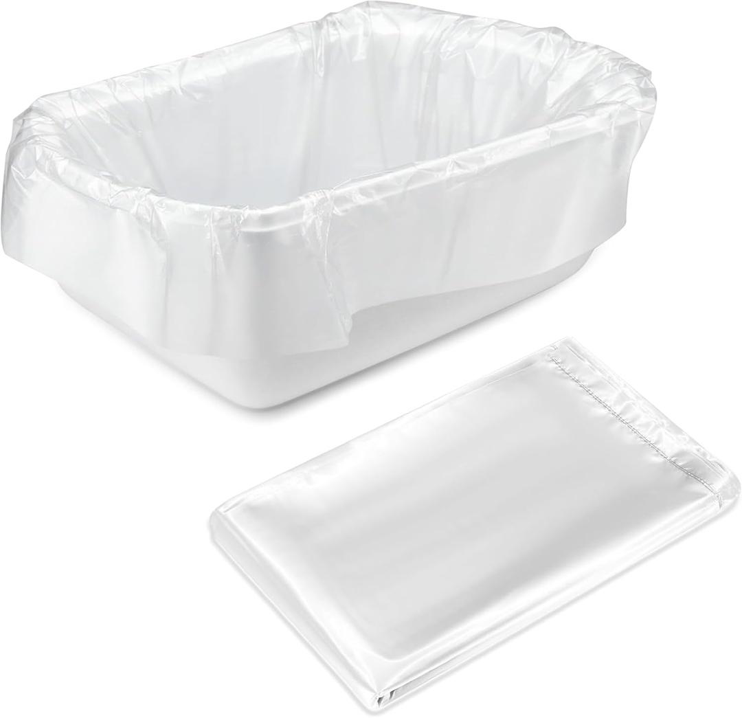 Honoson 50 Pack Disposable Poly Lug Liners 2.5 Mil Thick Plastic Meat Lug Liners for Meat Processing Mixing & Transport Flat Open Bags for Instant Cleanup (White)