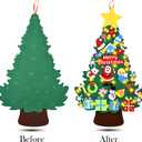 2 x HmiL-U Felt Christmas Tree - 3.4 FT Christmas Decorations for Toddlers with 30 Pcs Ornaments,DIY Xmas Gifts for Door Wall Hanging Decorations