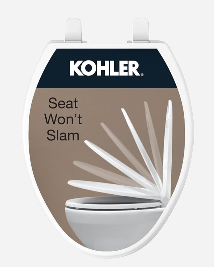 KOHLER Brevia Slow Close Elongated Toilet Seat, White
20110-0, Grip-Tight Bumpers, Quiet Close, Quick-Attach Hardware
Amazon's Choice
10K+ bought in past month