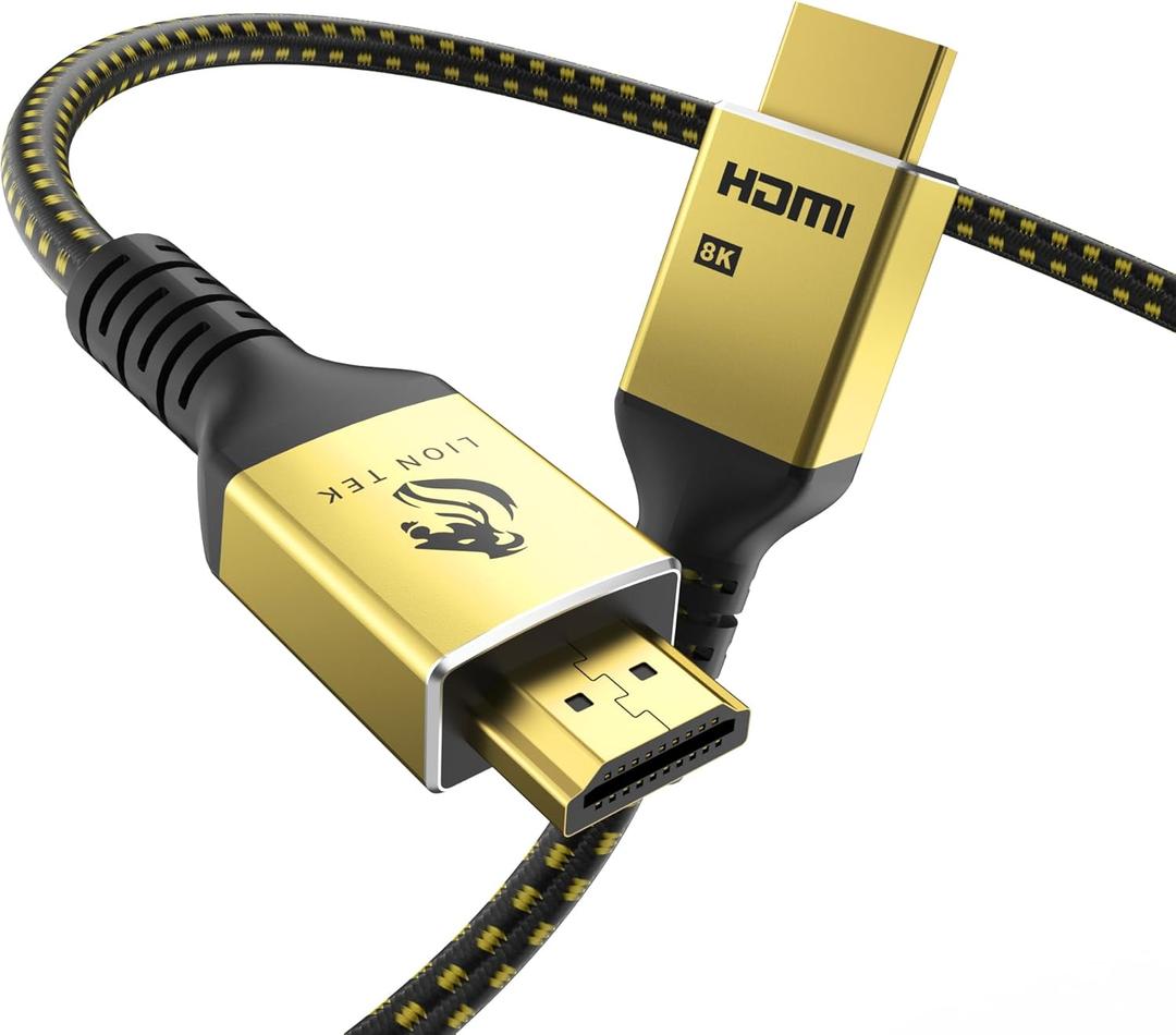 8K Certified HDMI Cable 3.9FT/1M, HDMI 2.1 Cable 8K@60Hz 4K@120Hz, 48Gbps Ultra High Speed HDMI Cord, HDCP 2.2&2.3, DTS:X, Dynamic HDR, eARC, Compatible with Roku TV/HDTV/PS5