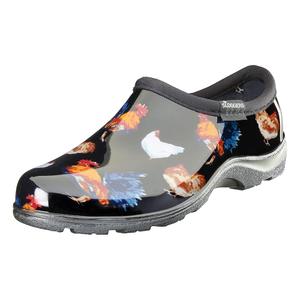 Sloggers Original Waterproof Rain and Garden Shoe for Women– Outdoor Slip-On Garden Clog - Made in The USA with Premium Comfort Insole and Arch Support - Classic Chicken Black, Size 10