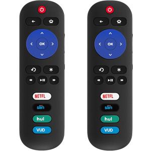 Pack of 2 Universal Replace Remote Applicable for TCL Roku TV/Hisense TV/Onn TV/Philips TV/Sharp TV/Westinghouse TV/Sanyo TV/RCA TV/JVC TV/Element TV