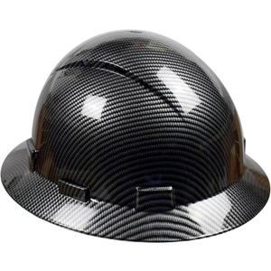Full Brim Hard Hat - OSHA Safety Helmet Durable Lightweight Carbon Fiber Hard Hat, 6-Point Ratchet Suspension Protective Gear for Men and Women (standard, A-Light gray-1)