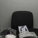 Office Home Ergonomic Desk Chair-Computer X-Shaped Chair Mesh PU Leather with Adjustable Lumbar Support-Executive Chair High Back Flip-Up Arms for Long Hours (Black-No Headrest)