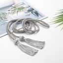 2 x ONUPGO Graduation Honor Cord, 68" Silver Graduation Cords Rayon Braided Tassel Cord, Polyester Yarn Long Robe Honor Rope for Graduation Students, Bachelor Gown
