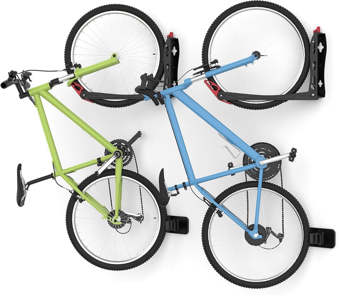 WALMANN BIKEPAL No Lifting Wall Mount Swivel Bike Rack, Vertical Bike Wall Hangers for Garage Space Saving Bike Storage Solution(2 Pack)