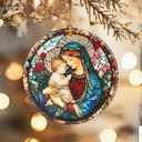 3 x Christmas Ornaments, Dodosky 2.8in Ceramic Virgin Mary Ornament, Xmas Decor, Christmas Tree Ornaments, Xmas Decorations for Tree, Holiday Ornament, Gift Ideas, Christian Gifts, Religious Gifts