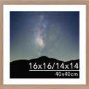 JCJMY 16x16 Picture Frame Rustic Brown with 14x14 Mat for 40 x 40cm Diamond Art Painting, Display Photo 14x14 with Mat or 16 x 16 Without Mat, Wall Hanging Large Frame with Plexiglass, Rustic Brown
