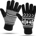 LUTHER PIKE SEATTLE Knit Winter Gloves For Women Warm & Cozy, Comfortable: Thermal Insulation (Black)