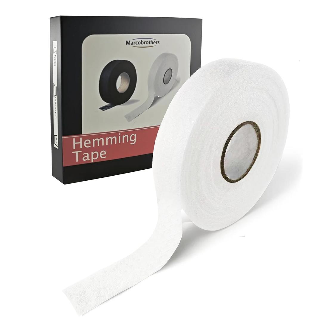 Marcobrothers Hemming Tape - 3/4 INCH x 32 Yards - Extra Strong - Iron-On Hem Tape Adhesive - 60GSM Hemming Tape for Pants, Iron Hem Tape No Sew, Washable Hem Adhesive Tape (White, 32 Yard X 1 Roll)