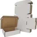50 Pack 7x6x2'' Small Shipping Boxes, White Corrugated Cardboard Literature Mailers, Mailing Packaging Supplies for Small Business (W762-50)