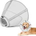 Breathable Mesh Dog Cone Collar with Soft Liner for Surgery, Elizabethan Recovery Alternative to Stop Licking,Pet Neck Collar for Large Medium Small Breeds(White,5)