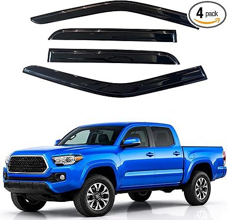 Vent deflectors Window Visors Tape-On Fit 2016-2023 Toyota Tacoma Accessories Double Cab-4pcs Rain Guards,2016 2017 2018 2019 2020 2021 2022 2023