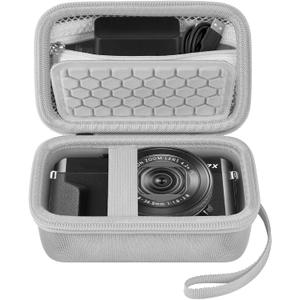Comecase Digital Camera Carrying Case Compatible with CAMKORY/for VAHOIALD/for Canon PowerShot G7X/ for Kodak Pixpro/for Sony DSCW800 Compact Small Camera Storage Bag for Boys Girls Kids (White)