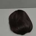 REECHO 11" Short Bob Wig with bangs Synthetic Hair for White Black Women Color: Dark Brown