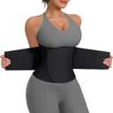FeelinGirl Waist Trainer Belt for Women Waist Cincher Waist Trimmer Corset Adjustable Hook Loop Tummy Control Slimming (XX-Large, Black)