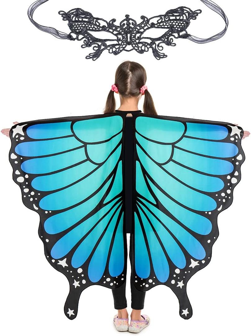 MAGIFIRE Bluish Green Butterfly Wings  Wings Costume Kids Wear