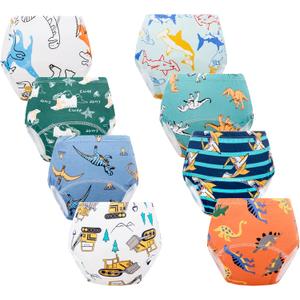 Baby Potty Training Underwear, Cotton Toddler Training Pants for Boys 2-3 T, 8 Pack, S, Blue