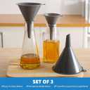 Plastic Kitchen Funnel Set of 3, Round Kitchen Funnels for Filling Bottles, Durable and Multifunctional Funnels for Filling Canning, Cooking, Lab or Car Oil (Gray)