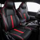 Leather Seat Covers Custom Fit for 2024-2026 Tacoma Gen 4th Double Cab - Fully Covered - Fit Like a Glove - Center Console Armrest Covers Included - for Tacoma Accessories