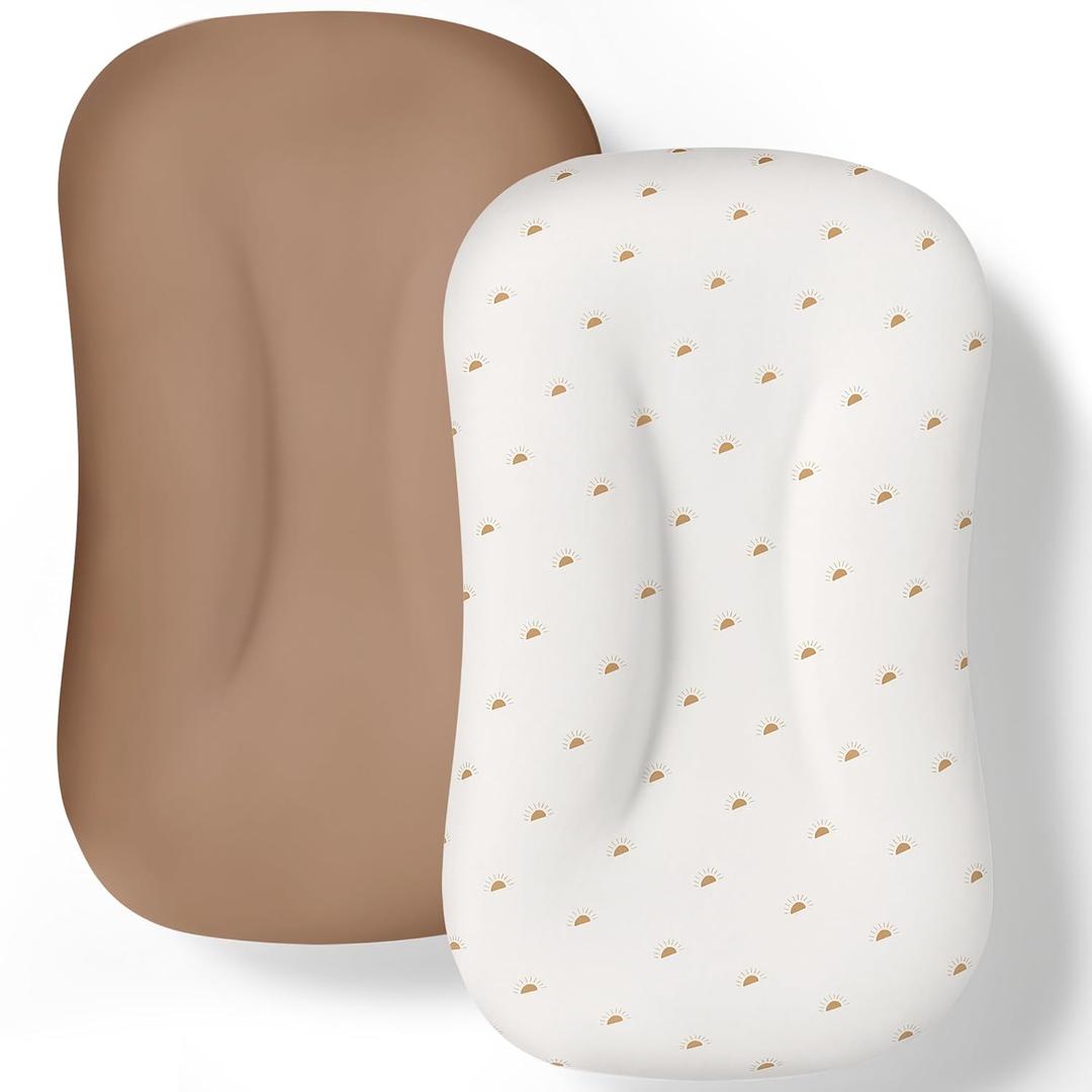 Baby Lounger Cover 2 Pack - Silky Soft and Breathable Infant Lounger Cover, Newborn Lounger Slipcover for Baby Boys Girls, Fits Cpzzkq & Most Loungers, Cover Only, Brown