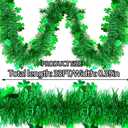 2 x St Patricks Day Decorations Garlands - 33 Ft Green Garland St Patricks Day Garland Atmosphere Setup Fine Clover Tinsel Hanging Twist Hanging Decorations for Party Holiday Supplies