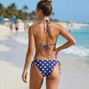 American Flag Bikini for Women - 4th of July Swimsuits Red White and Blue Patriotic Bathing Suit USA (Blue, M)