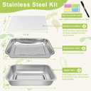 Stainless Steel Sprouts Growing Kit 4-Tier 14 inch Trays, Microgreens Growing Kit, Seed Sprouting Tray with Encrypted Mesh Sprouts for Beans Alfalfa Broccoli Wheat Grass