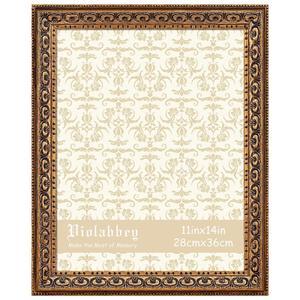 VIOLABBEY 11x14 Picture Frame Antique Black and Gold, Vintage Photo Frame for Wall or Tabletop Display, Classic Design for Office Home Decor, Fits 11x14 Inch Pictures