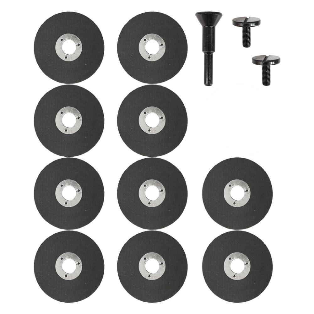 10-Pack 2 Inch Cut-Off Wheel with 3/8 Inch Arbor Hole 1/4 Inch Shank Mounting Mandrel Holder Accessories for Air Grinders Drill Rotary Tool