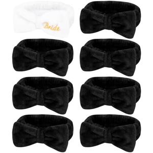 Semato Bachelorette Party Favor Set - Bride & Bridesmaid Spa Headbands (1 Bride + 7 Blue) 2 Set