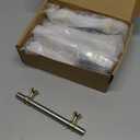 Haliwu 20 Pack Brushed Nickel Cabinet Pulls, Cabinet Handles Brushed Nickel, Barrel Drawer Handles Gold Kitchen Hardware Pulls, 3 inch(76mm) Hole to Hole Center