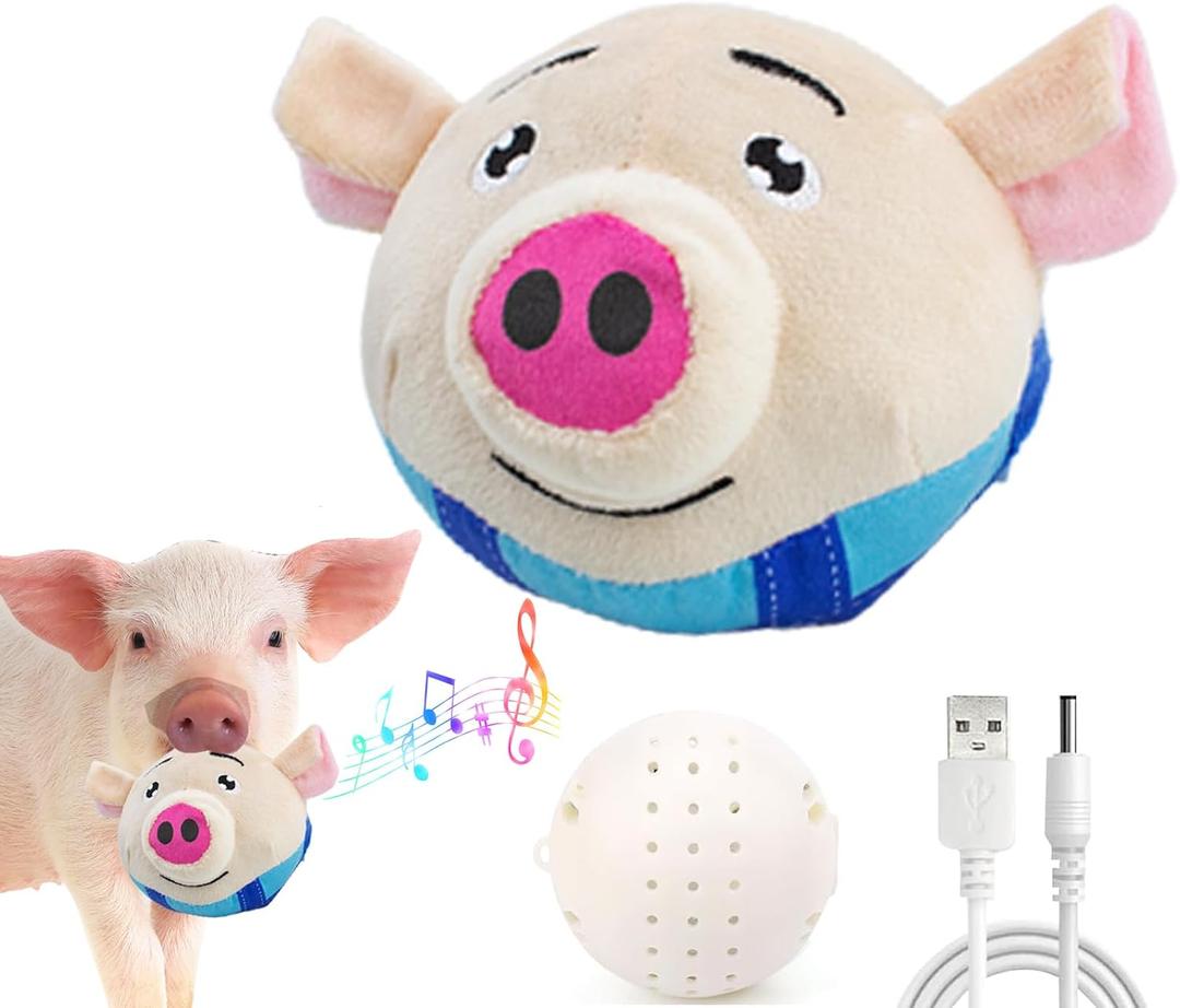 Interactive Toy for Mini Pig - Pigs Toy, Bouncing Toy Ball with Music and Recording for Mini Pigs, Pet Pig Supplies, Moving Ball Chew Toys for Pig to Keep Them Busy for Boredom