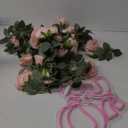 TELDRASSIL 4Pcs(26 FT) Artificial Rose Vine Fake Flower Garland Fake Silk Rose Hanging Vine for Wedding Party Background Arch Garden Background Decoration (Pink)
