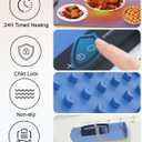 Food Warming Mat for Electric Tray: 24H Full Surface Heat Warmer with 7 Temp Setting Portable - Silicone Heating Buffets Party and Daily Use (Blue)