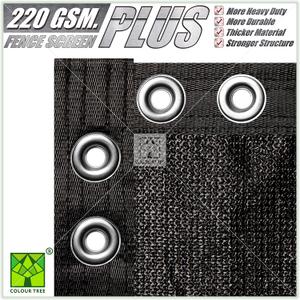 ColourTree Plus Fence Privacy Screen Mesh Cover, Commercial Grade 220 GSM, Heavy Duty Perfect for Outdoor Back Yard, Black, 4' x 50'
