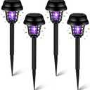 Qualirey 4 Pcs Solar Bug Zapper Waterproof Outdoor Mosquito Zapper Mosquito Killer and Lighting Bug Repellent Lamp for Indoor Outdoor Use Garden Patio (Vintage Black,Plastic)