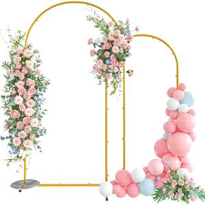 Snughome Arch Backdrop Stand, Set of 2 Metal Balloon Arch Stand (7.2FT+6FT), Gold Wedding Arch Frame for Party, Baby Shower, Holiday, Ideal for Balloon Flower