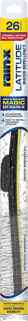 Rain-X 5079281-2 Latitude 2-In-1 Wiper Blades, 26 Inch Windshield Wipers (Pack Of 1), Automotive Replacement Windshield Wiper Blades With Patented Rain-X Water Repellency Formula (Latitude Water Repellency)