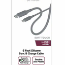 ZGEAR 6 FT Silicone Rubber Sync Charge Cable,Gray