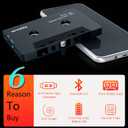 Arsvita Car Audio Bluetooth Wireless Cassette Receiver, Tape Player Bluetooth 5.0 Cassette Aux Adapter, Black