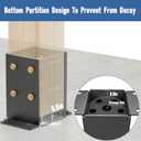 4x4 Post Base 2 Pcs, Heavy Duty Post Anchor with Anti-Corrosive Partition, Inner Size 3.5"x3.5", 13 Gauge Thick Solid Steel, Rust-Proof Powder-Coated Wood Fence Post Brackets for Support Deck, Pergola