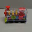 Kizeefun Light Up Train Toy for Toddlers: Transparent Gear Car Toy for Kids with Cool Light and Music Educational Crawling Toys for Baby Boys and Girls
