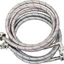 Kabel-Elektro 4 Ft. washing machine hoses Set (Straight / 90 deg.). Wide internal Diameter, 3/4 inches connector compatible NPT faucets and washing ports, Stainless Steel, PVC
