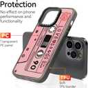 Magnetic for iPhone 14 Pro Magsafe Case Cute Aesthetic - Durable Fashion Funny Phone Case - Girly Cassette Tape Pattern Print Cover Design for iPhone 14 Pro 6.1" Black