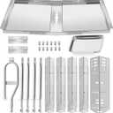 Criditpid Grill Replacement Parts for Dyna Glo 5 Burner DGH474CRP, DGH485CRP, DGH483CRP, 4 Burner DGH450CRP, 24"-30" Adjustable Grease Tray Drip Pan and Grill Heat Plats Kit for Dyna-glo Grill Parts