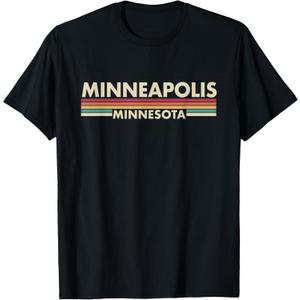 Minneapolis - Minnesota - Vintage / Retro Stripes - Classic T-Shirt S