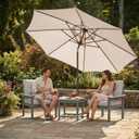 Kingdura 10FT Outdoor Patio Umbrella, Market Table Umbrella with Push Button Tilt and Crank, 8 Sturdy Fiberglass Ribs, UV Protection for Pool, Lawn, Deck, Backyard, Garden (Beige)