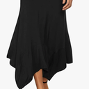 DJT Women's Flowy Handkerchief Hemline Midi Skirt, Size S