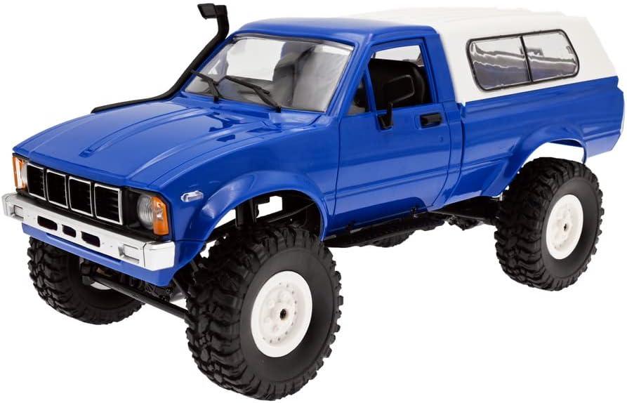 The perseids RC Rock Crawler WPL C24 RTR 1/16 Pickup Trucks Blue with LED Lights 2.4Ghz 4x4 Off-Road RC Semi Trucks All Terrain Car, RC Crawler Remote Control Truck for Adults